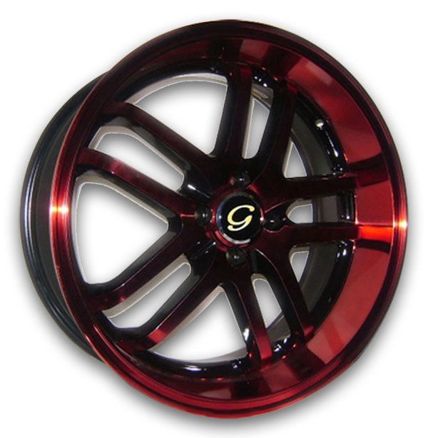 G Line Wheels G817 18x8 Black With Red 4x114.3 +38mm 73.1mm