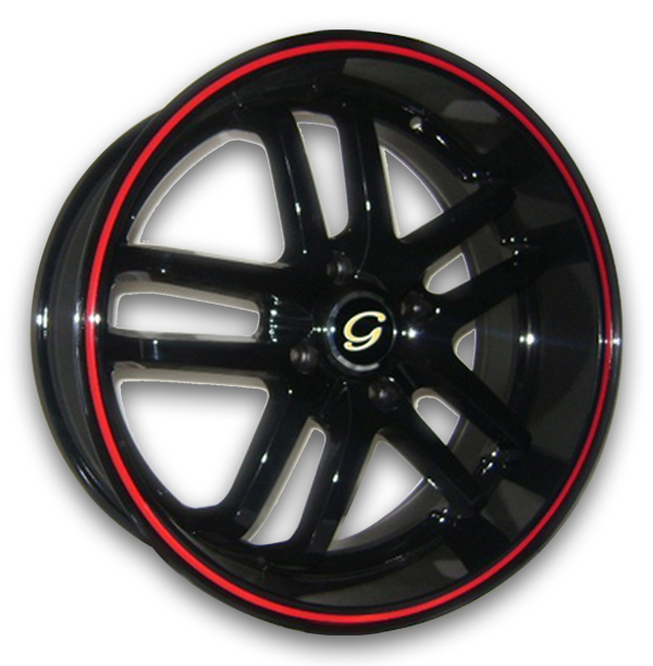 G Line Wheels G817 18x8 Black With Red Line 4x100 +38mm 73.1mm