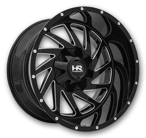 Hardrock Off-Road Wheels H704 Crusher 20x12 Gloss Black Milled 6x135/6x139.7 -44mm 108mm