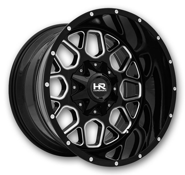 Hardrock Off-Road Wheels H705 Gunner 20x9 Gloss Black Milled 5x150/5x139.7 +0mm 110.3mm