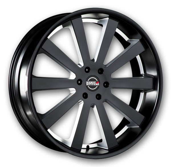 Heavy Hitters Wheels HH10 24x10 Absolute Black and Precision Milling 5x120 30mm 74.1mm