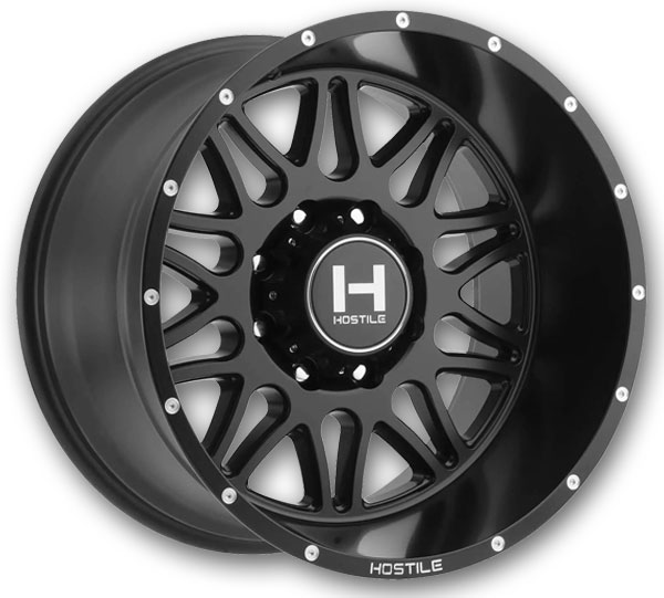 Hostile Wheels H111 Blaze 8lug 22x10 Asphalt 8x165.1 -25mm 125.2mm