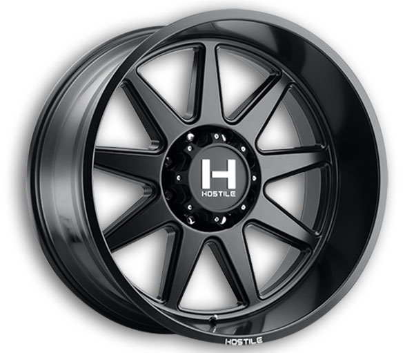 Hostile Wheels H121 Omega 8lug 24x12 Asphalt 8x170 -44mm 125.2mm