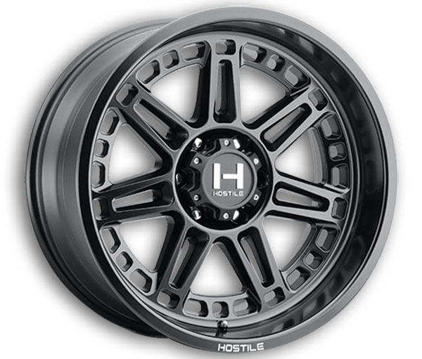 Hostile Wheels H124 Lunatic 6lug 20x12 Asphalt 5x127 -44mm 78.1mm