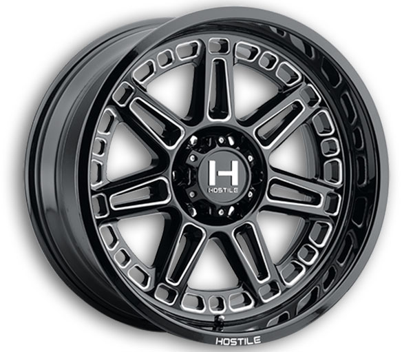 Hostile Wheels H124 Lunatic 6lug 20x9 Blade Cut 5x127 0mm 78.1mm