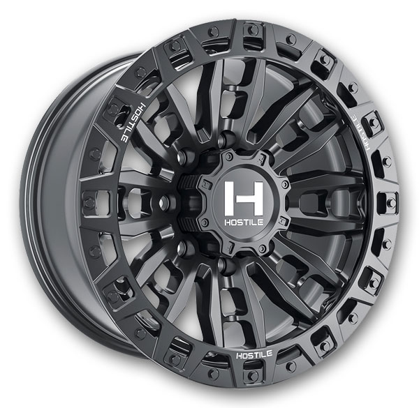 Hostile Wheels H130 Crandon 8lug 18x9 Asphalt 8x165.1 12mm 125.2mm