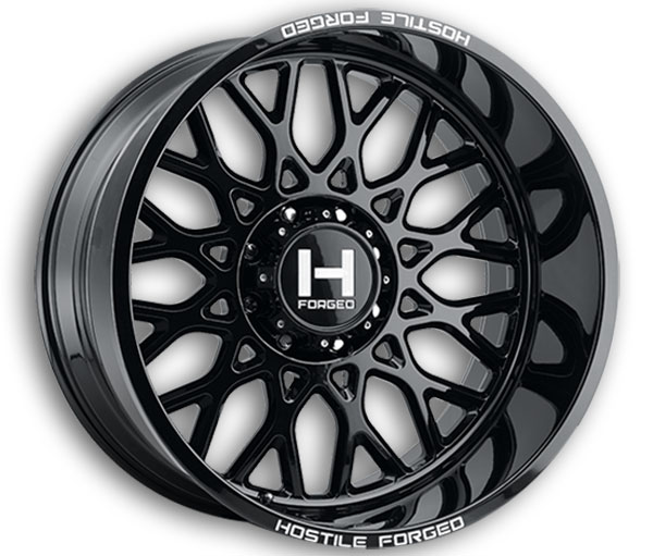 Hostile Wheels HF08 Savage 8lug 22x12 Gloss Black 8x165.1 -44mm 125.2mm