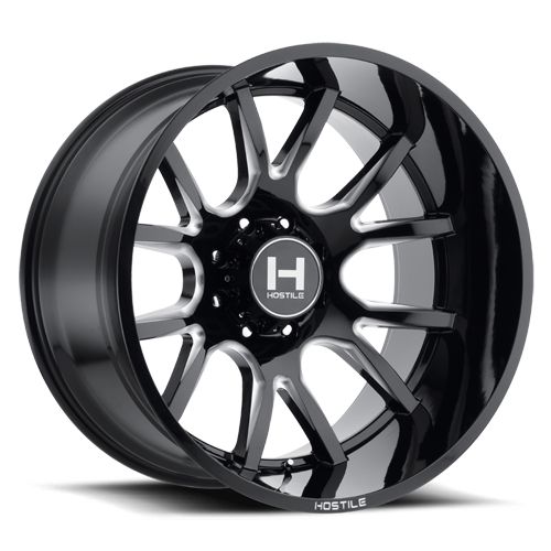 Hostile Wheels H113 Rage 8lug 24x14 Blade Cut 8x170 -76mm 125mm