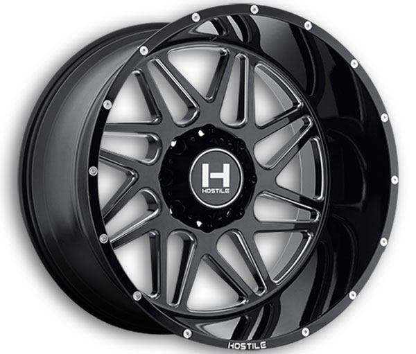 Hostile Wheels H108 Sprocket 8lug 20x9 Blade Cut 8x165.1 0mm 125.2mm