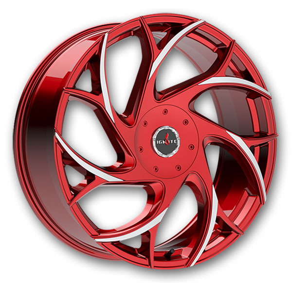 Ignite Wheels Inferno 22x9.5 Candy Red Milled Tips 5x114.3/5x120 +35mm 74.1mm