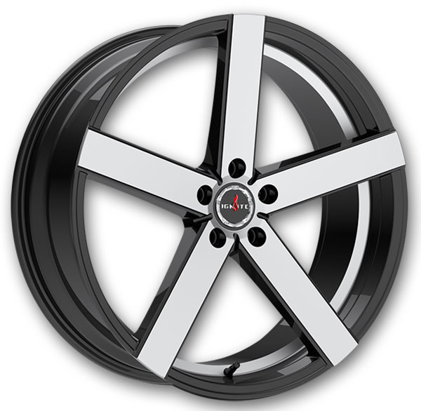 Ignite Wheels Spark 22x8.5 Gloss Black Machined 5x112 +35mm 66.6mm