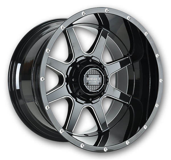 Impact Off-Road Wheels 804 20x10 Gloss Black/Milling Windows 5x139.7/5x150 -12mm 110.3mm