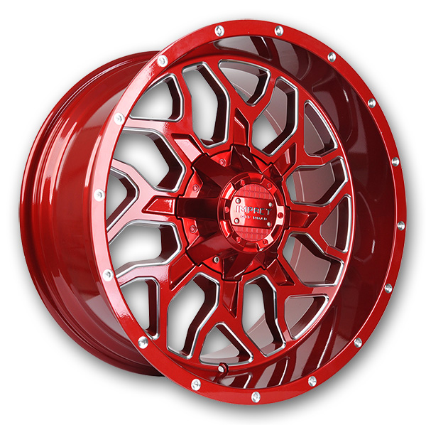 Impact Off-Road Wheels 813 22x12 Red/Milling Windows 6x139.7/6x135 -44mm 106.1mm