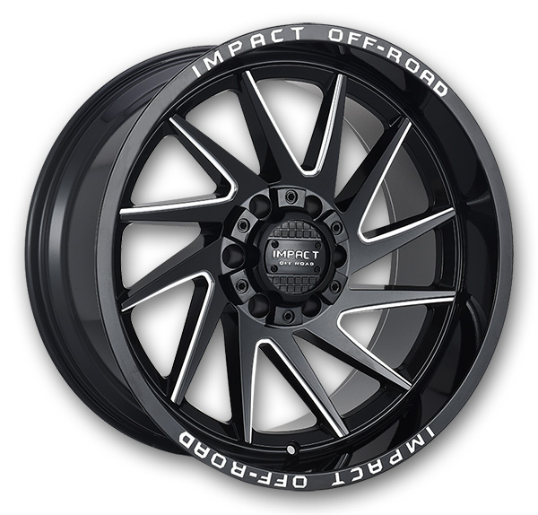 Impact Off-Road Wheels 824 20x10 Gloss Black/Milling Windows 5x139.7/5x127 -12mm 87.1mm