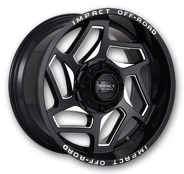 Impact Off-Road Wheels 826 22x12 Gloss Black/Milling Windows 6x139.7/6x135 -44mm 106.1mm