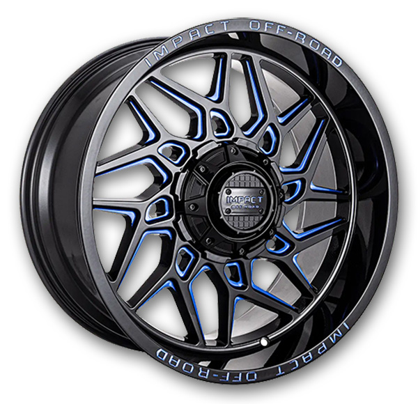 Impact Off-Road Wheels 829 20x10 Gloss Black/Blue Milled 6x139.7/6x135 -12mm 106.1mm