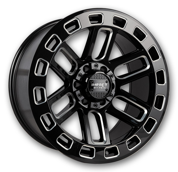 Impact Off-Road Wheels 906 20x10 Gloss Black/Milling Windows 6x139.7/6x135 -12mm 106.1mm