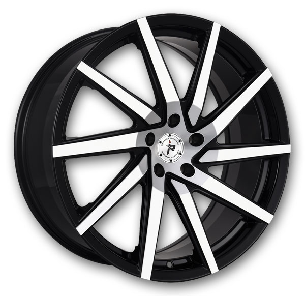 Impact Racing Wheels 601 22x9 Gloss Black With Machined Face 5x112 +38mm 73.1mm