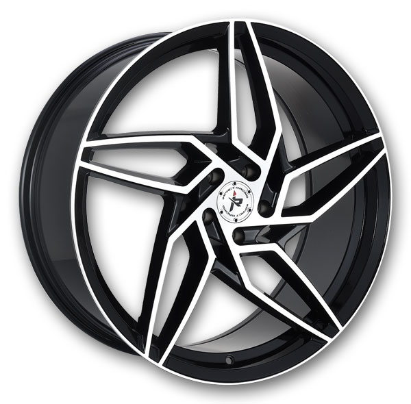 Impact Racing Wheels 605 22x9 Gloss Black With Machined Face 5x112 +38mm 73.1mm