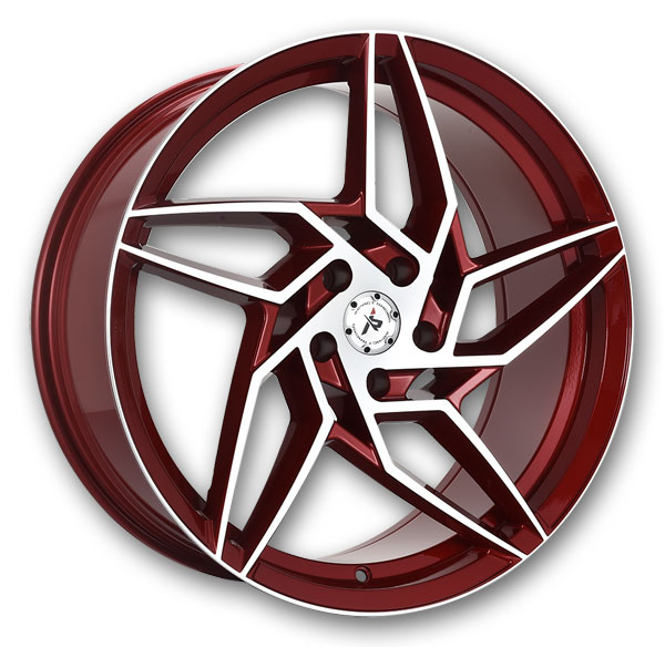 Impact Racing Wheels 605 20x8.5 Red With Machined Face 5x112 +35mm 73.1mm