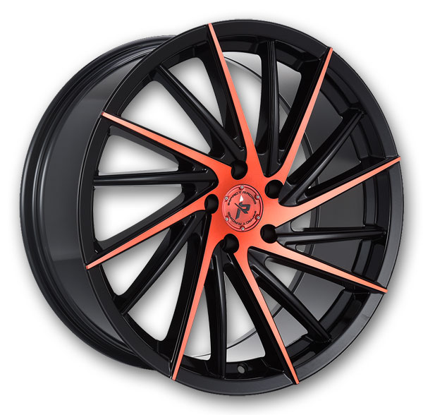 Impact Racing Wheels 608 20x8.5 Gloss Black With Red Machine Face 5x114.3 +35mm 73.1mm
