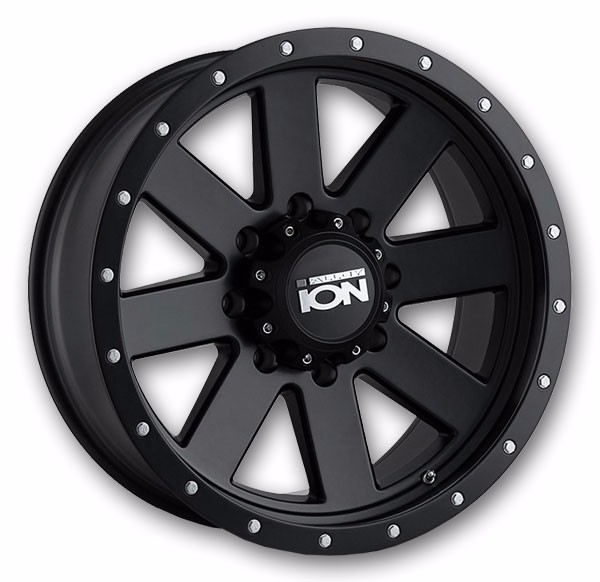 Ion Wheels 134 17x8.5 Matte Black with Black Beadlock 5x114.3 -6mm 72.6mm