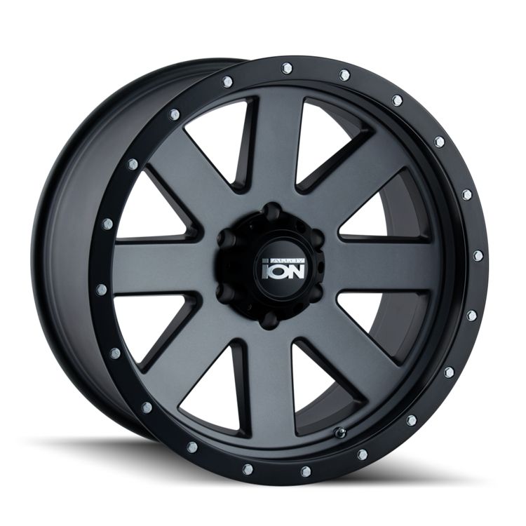 Ion Wheels 134 17x8.5 Matte Gunmetal with Black Beadlock 5x127 +6mm 83.82mm