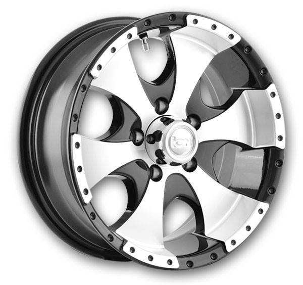 Ion Wheels 136 14x6 Black with Machined Lip 5x114.3 +0mm 83.82mm