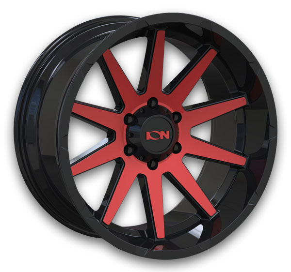 Ion Wheels 143 20x9 Gloss Black with Red Machined 6x135 +0mm 87.1mm