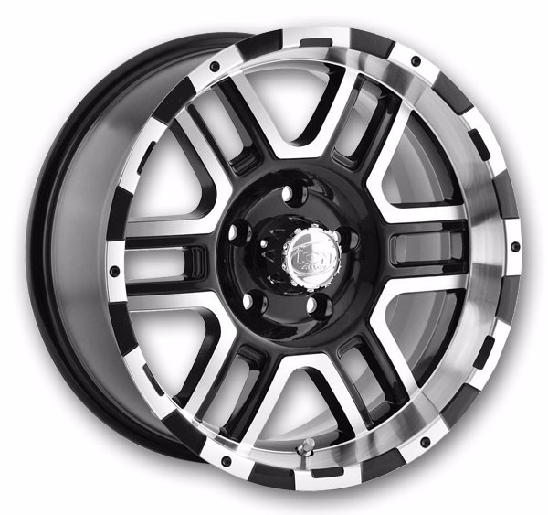 Ion Wheels 179 17x8 Black with Machined Face and Lip 5x139.7 +10mm 108mm