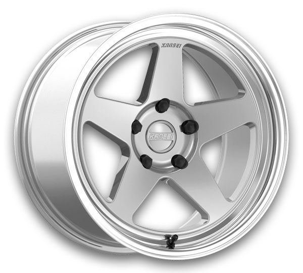 Kansei Wheel Wheels KNP 18x8.5 Hyper Silver Machined Lip 5x112 +35mm 66.56mm