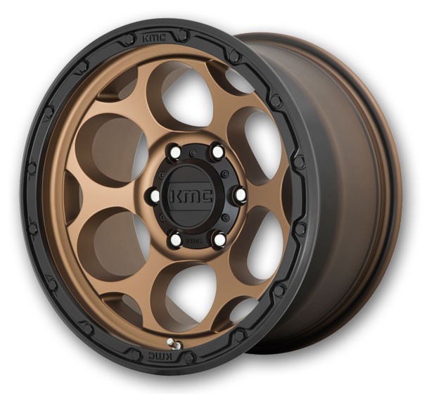 KMC Wheels Dirty Harry 17x8.5 Matte Bronze with Black Lip 5x127 +18mm 71.5mm