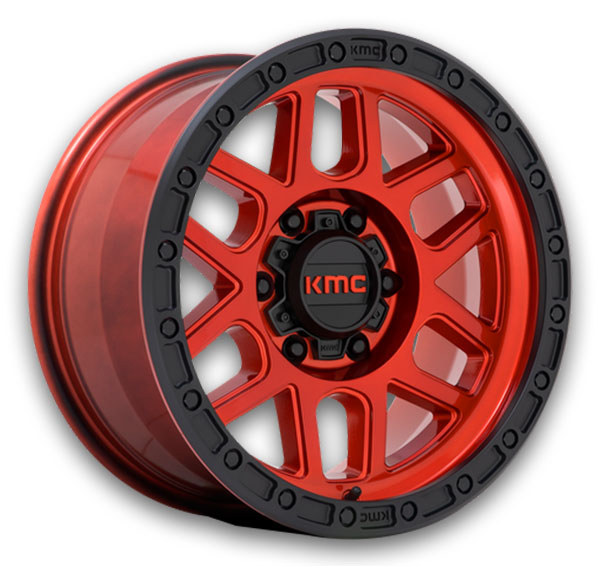 KMC Wheels Mesa 17x8.5 Cand Red with Black Lip 6x139.7 +0mm 106.1mm