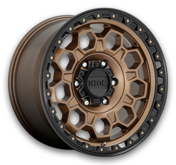 KMC Wheels Trek 17x9 Matte Bronze with Black Lip 6x139.7 +18mm 106.1mm