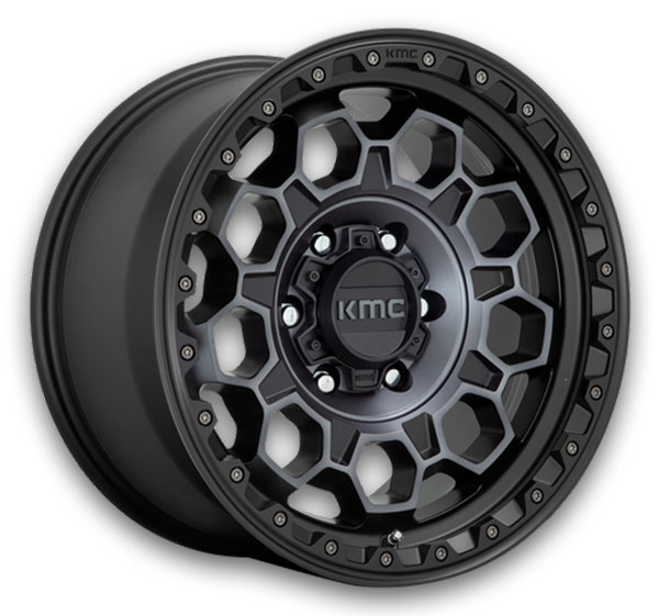 KMC Wheels Trek 17x9 Satin Black with Gray Tint 6x139.7 +18mm 106.1mm