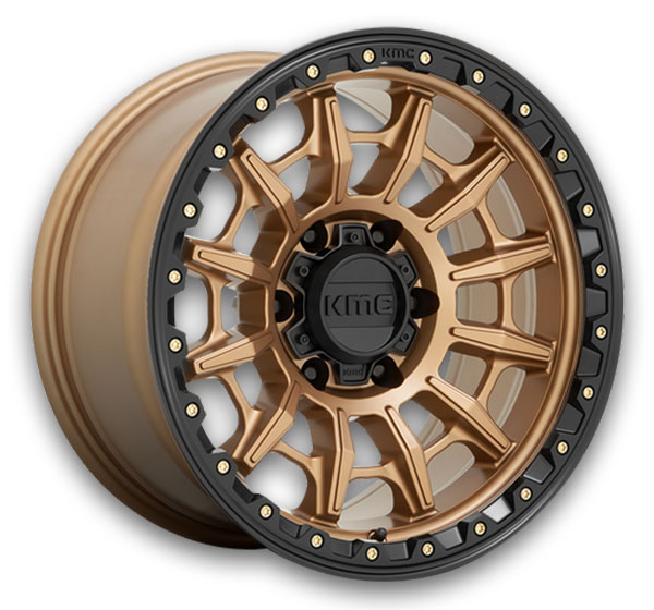 KMC Wheels Carnage 17x9 Matte Bronze with Black Lip 5x127 +0mm 71.5mm