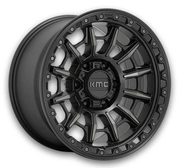 KMC Wheels Carnage 16x8 Satin Black with Gray Tint 6x139.7 +0mm 106.1mm