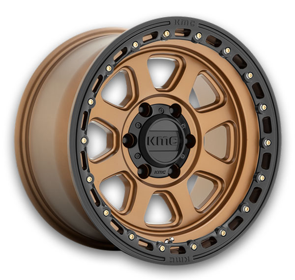 KMC Wheels Chase 17x9 Matte Bronze with Black Lip 6x139.7 +0mm 106.1mm