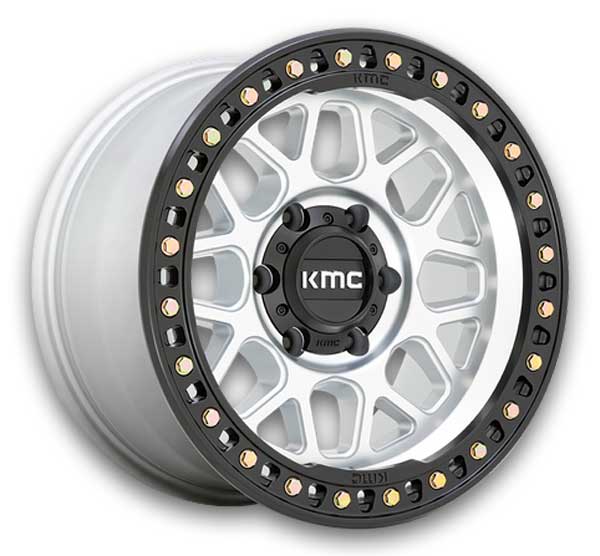 KMC Wheels GRS 17x8.5 Machined with Satin Black Lip 6x120 0mm 66.9mm