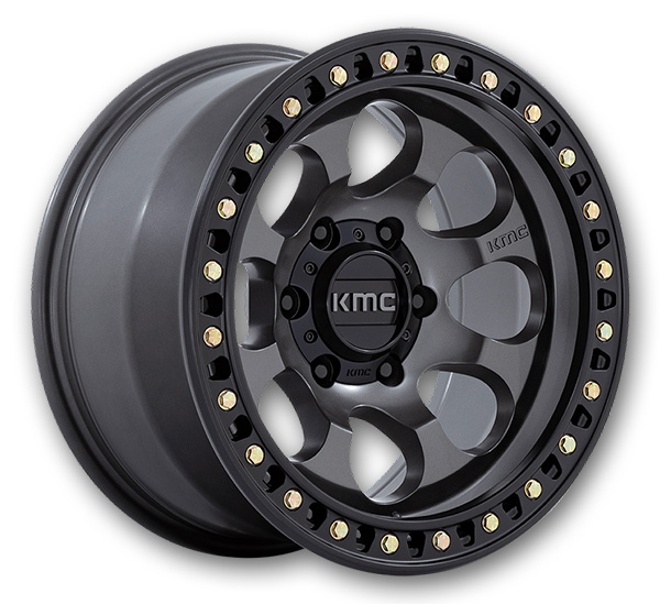 KMC Wheels Riot SBL 17x8.5 Anthracite With Satin Black Lip 5x127 +10mm 71.5mm