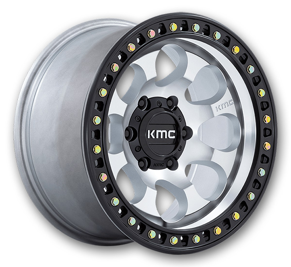 KMC Wheels Riot SBL 17x8.5 Machined With Satin Black Lip 5x127 +10mm 71.5mm
