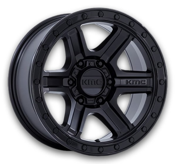 KMC Wheels Outrun 17x8.5 Matte Black With Gloss Black Lip 5x127 -10mm 71.5mm