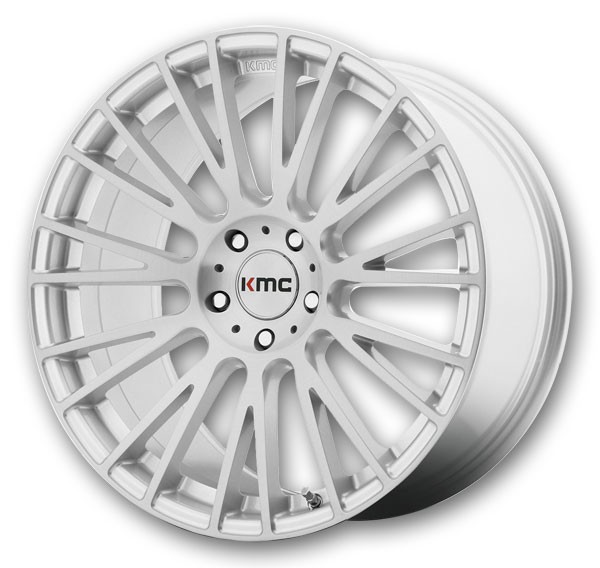 KMC Wheels Impact 20x10 Brushed Silver 5x112 +40mm 66.56mm