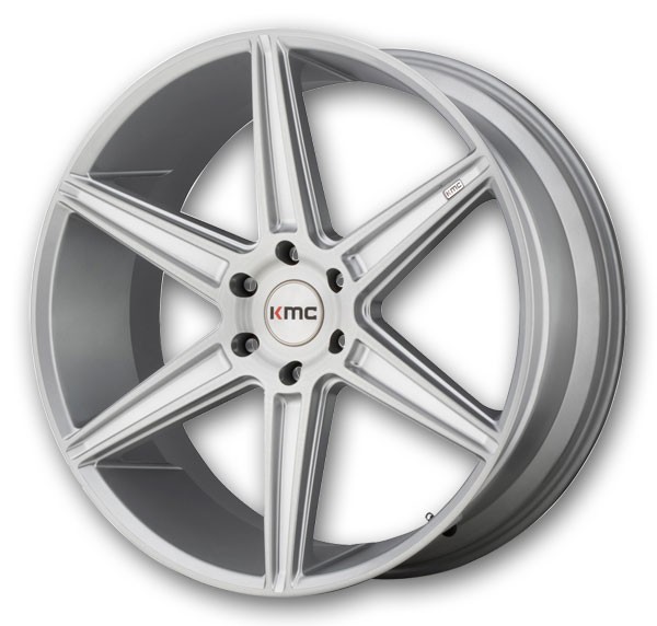 KMC Wheels Prism 22x10.5 Brushed Silver 5x112 +40mm 66.56mm