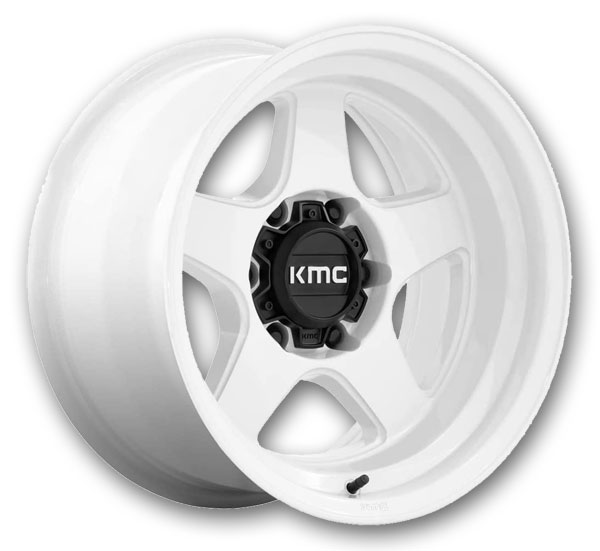 KMC Wheels LOBO 17x9 Gloss White 5x127 -38mm 71.5mm