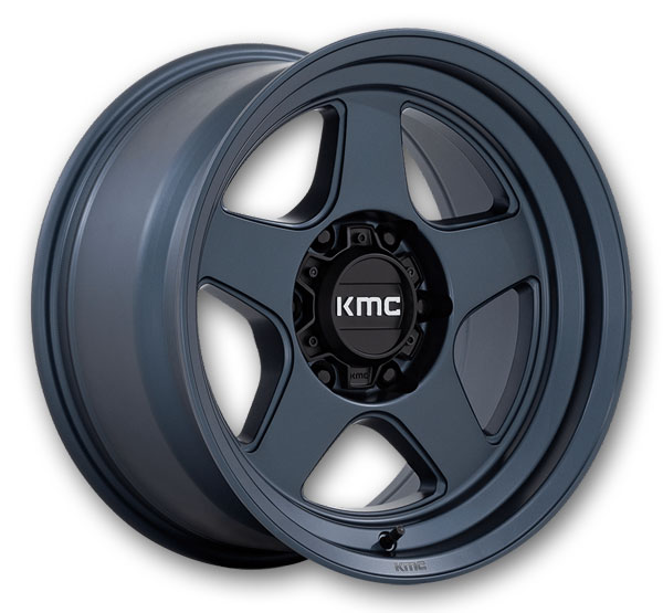 KMC Wheels LOBO 17x9 Metallic Blue 5x127 -38mm 71.5mm