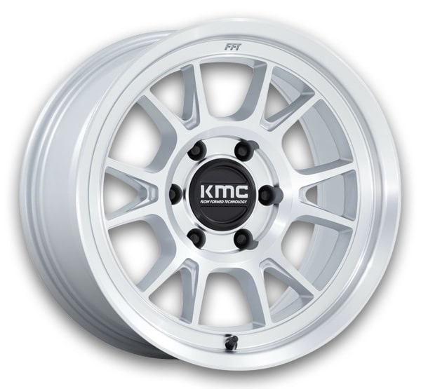 KMC Wheels Range 17x8.5 Gloss Silver w/ Machined Face 5x127 -10mm 71.5mm