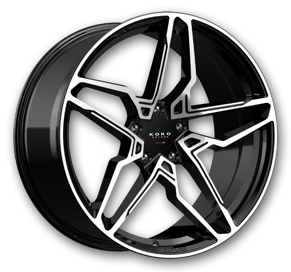 Koko Kuture Wheels Braga 20x8.5 Gloss Black with Machined Face 5x120 25mm 72.6mm