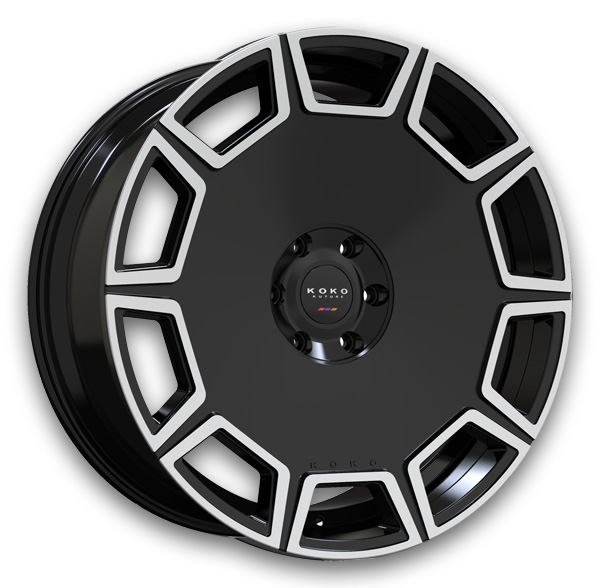 Koko Kuture Wheels Sicily 22x10.5 Gloss Black With Machined Face 5x114.3 +40mm 73.1mm