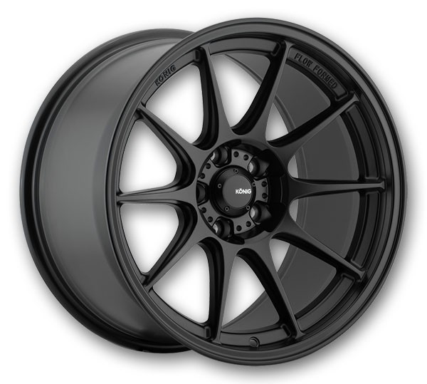 Konig Wheels Dekagram 19x10.5 Semi-Matte Black 5x114.3 +23mm 73.1mm